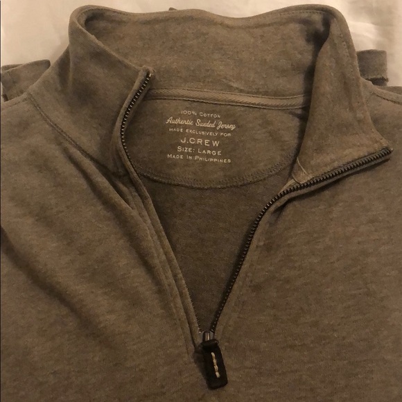 J. Crew men's quarter zip long sleeve shirt sz L - Picture 2 of 3